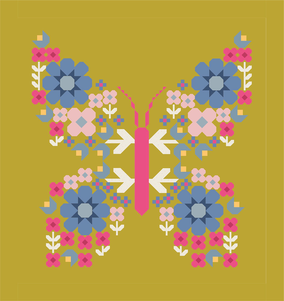 Thumbnail: Pixie Dust Quilt Kit with a dark background, bed sized