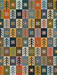 Repeating pattern of trees and star shapes