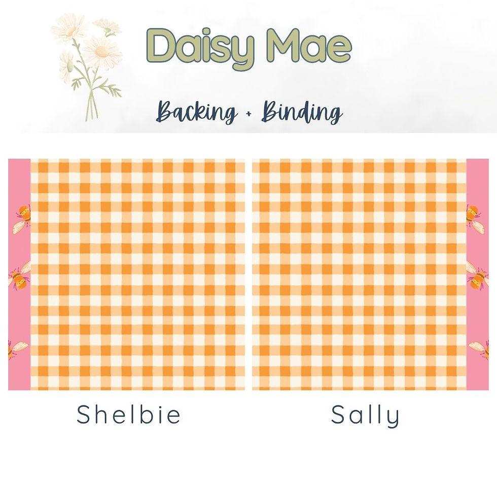 Thumbnail: Daisy Mae quilt kits in pinks, yellow and white.