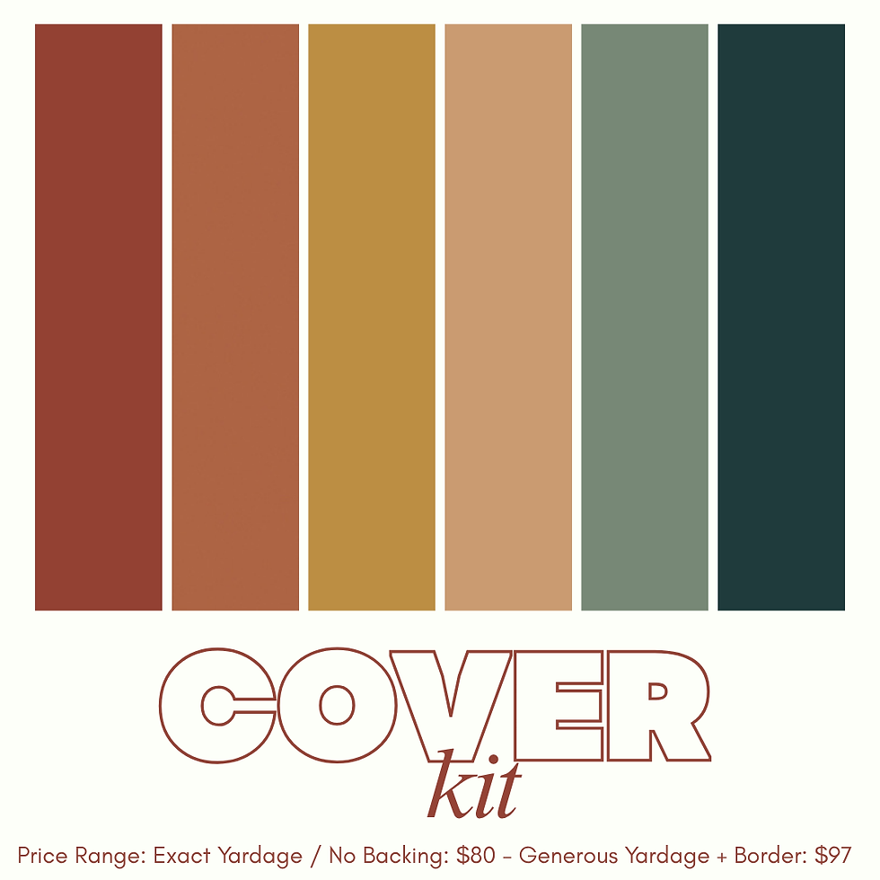 Thumbnail: Fabric Swatches of the Cover Quilt Kits for the Sweater Weather Sampler by Nine Patch Quilt Collective