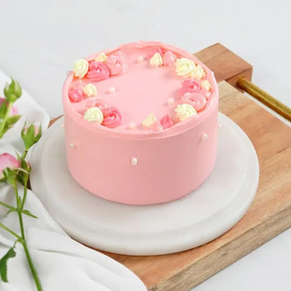 Image of a very beautiful pink coloured pineapple cake specially made for girl