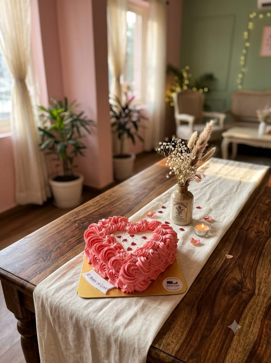 Beautiful Heart Cake By Bakers Wagon for online delivery in Jammu