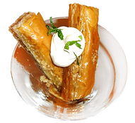Baklava with crème fraiche delicious fresh authentic light crisp natural healthy baklava