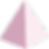 Pink 3D pyramid with shaded sides on a plain white background. The geometric shape is centered, showing depth and dimension.