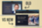 Two laptop screens compare old and new Kingfisher Prep website designs, with arrows labeled OLD and VS NEW on a beige background.