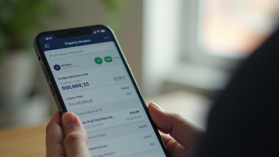 Close-up view of a smartphone displaying a property valuation result