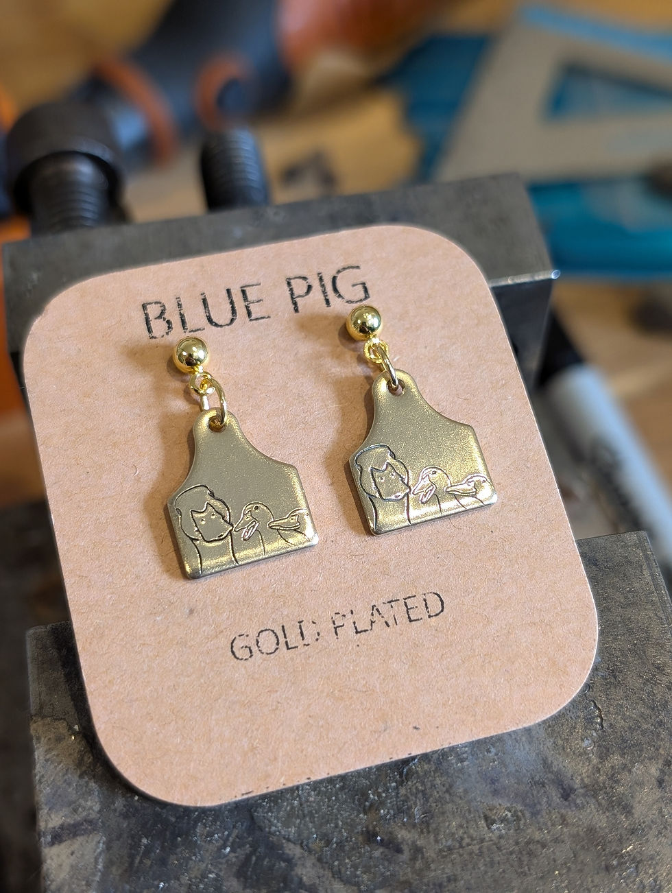 Thumbnail: Ducks/ Geese : Ear Tag Earrings 