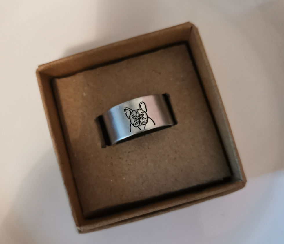 Thumbnail: French Bulldog : Wide Band Ring