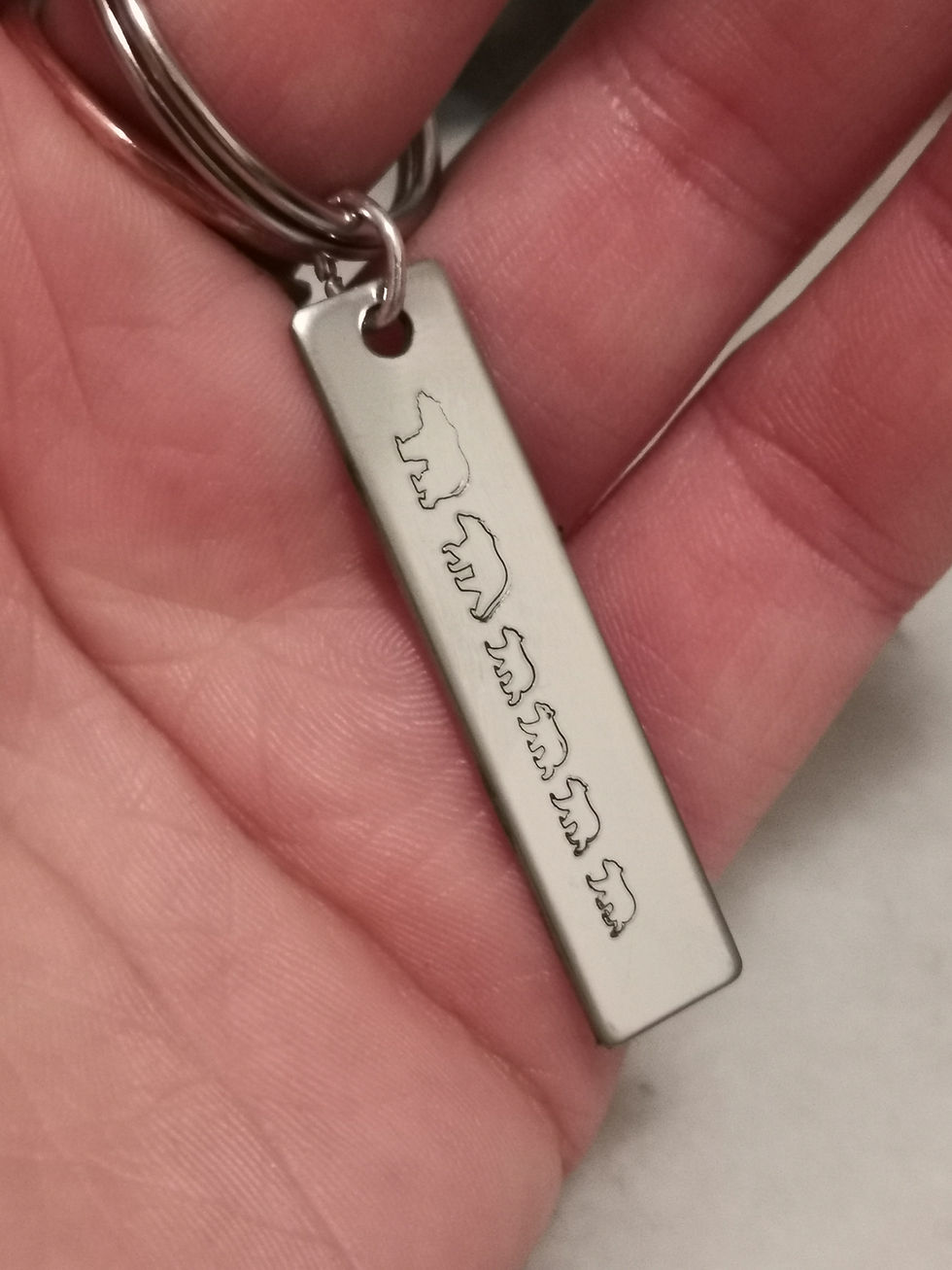 Thumbnail: Personalised Family of Bears : Rectangle Keyring