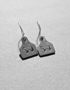 Cow: Ear Tag Earrings