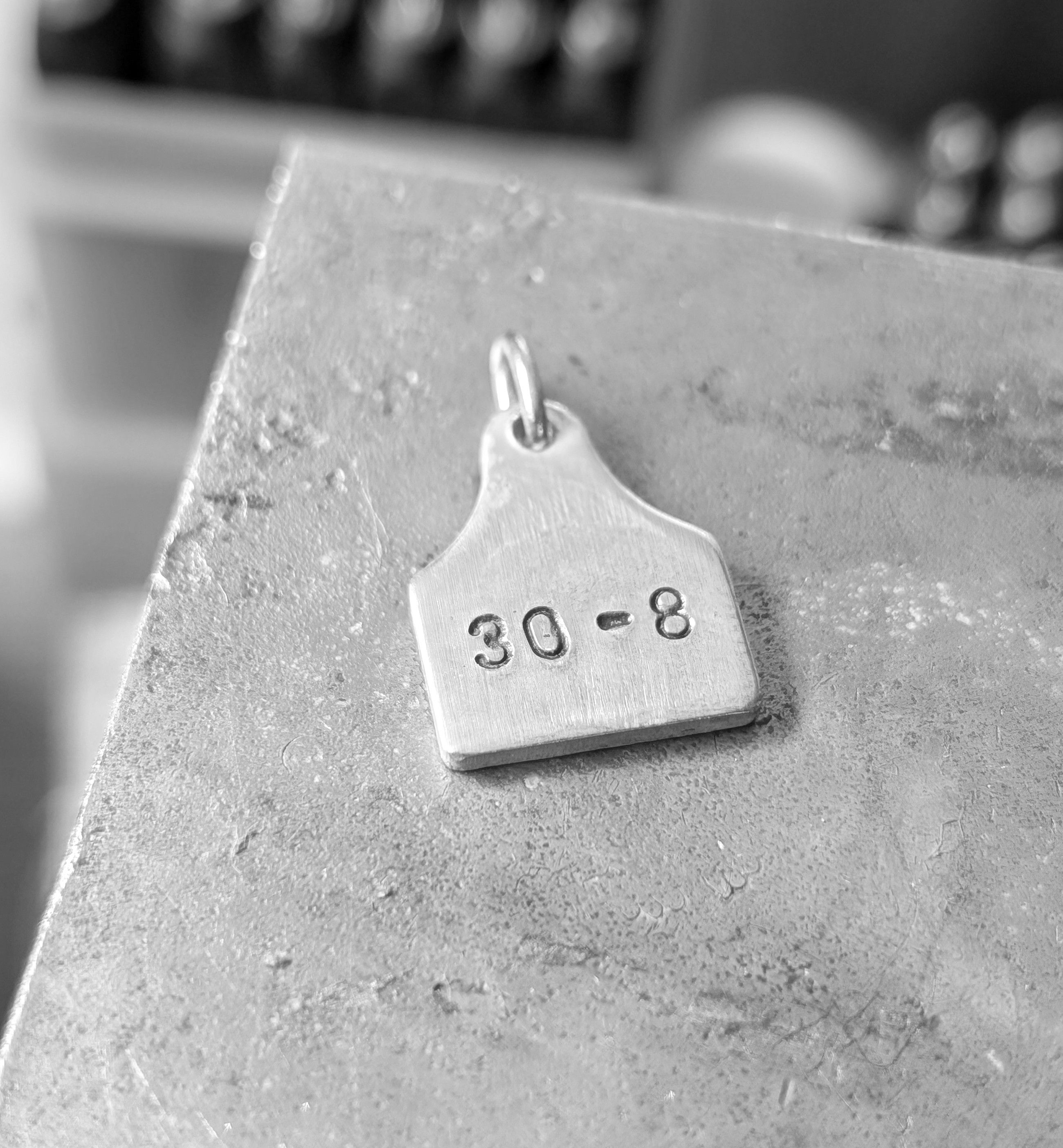Personalised Date - Month Ear Tag : Charm Only ( no chain)
