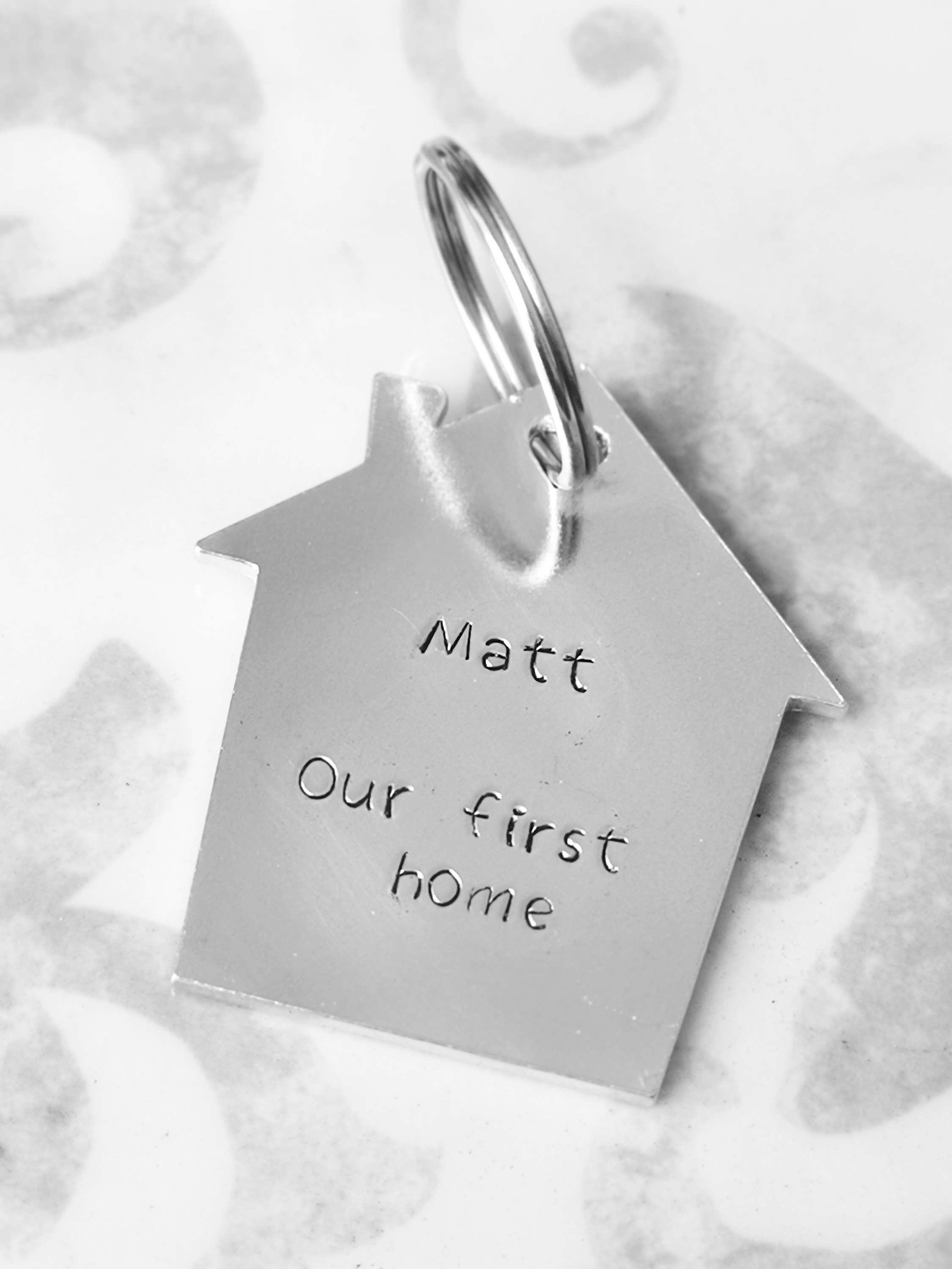 Personalised Our First Home : House Keyring
