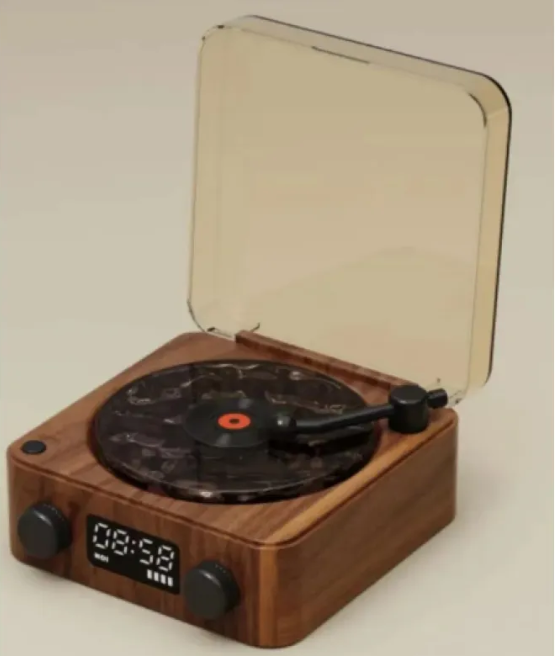 Thumbnail: Bluetooth Retro Turntable Speaker with RGB Lights