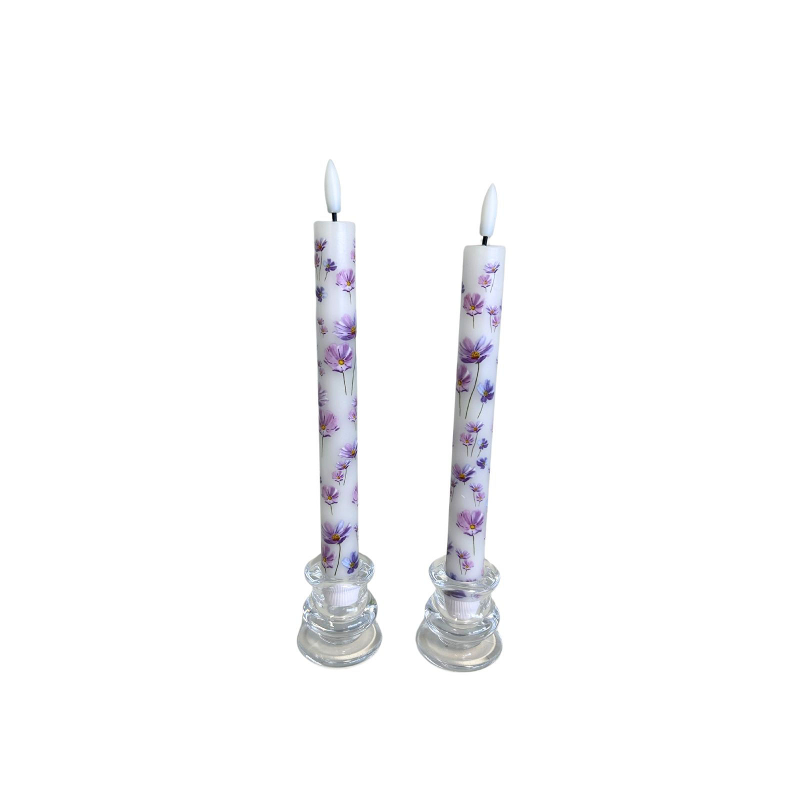 Purple Wildflower Taper Candle