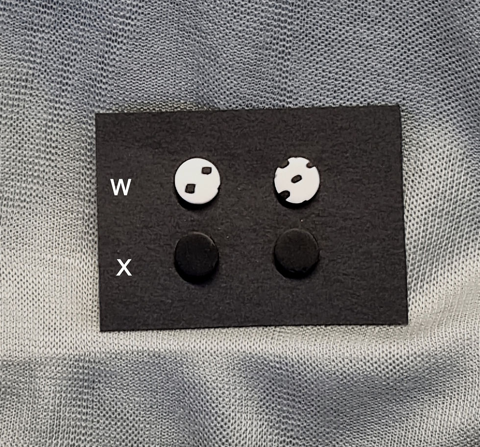 Little Studs - White with black dots or Black
