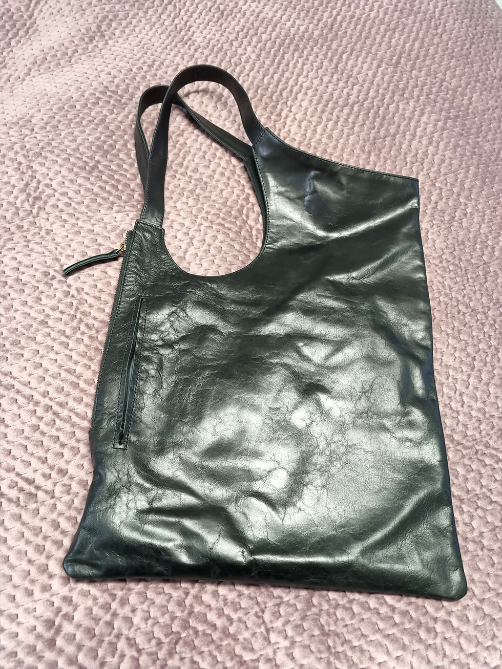 Thumbnail: Sleek soft black leather handbag