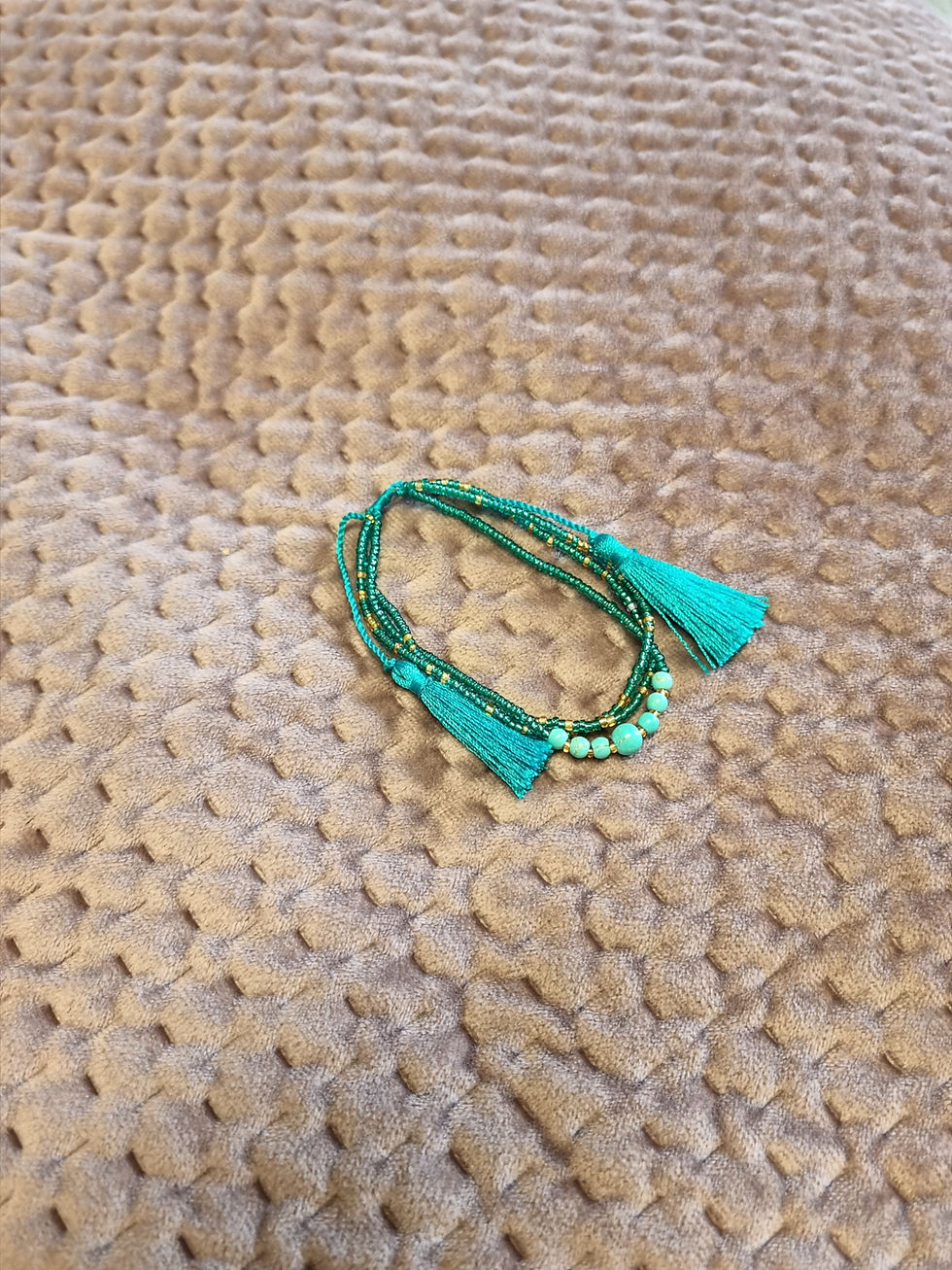 Thumbnail: Boho beaded tassel bracelets