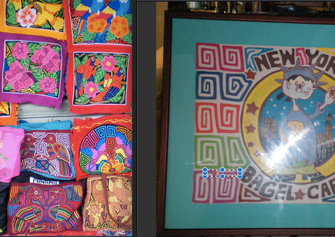 Mola, Panamanian art, Bagel Cafe