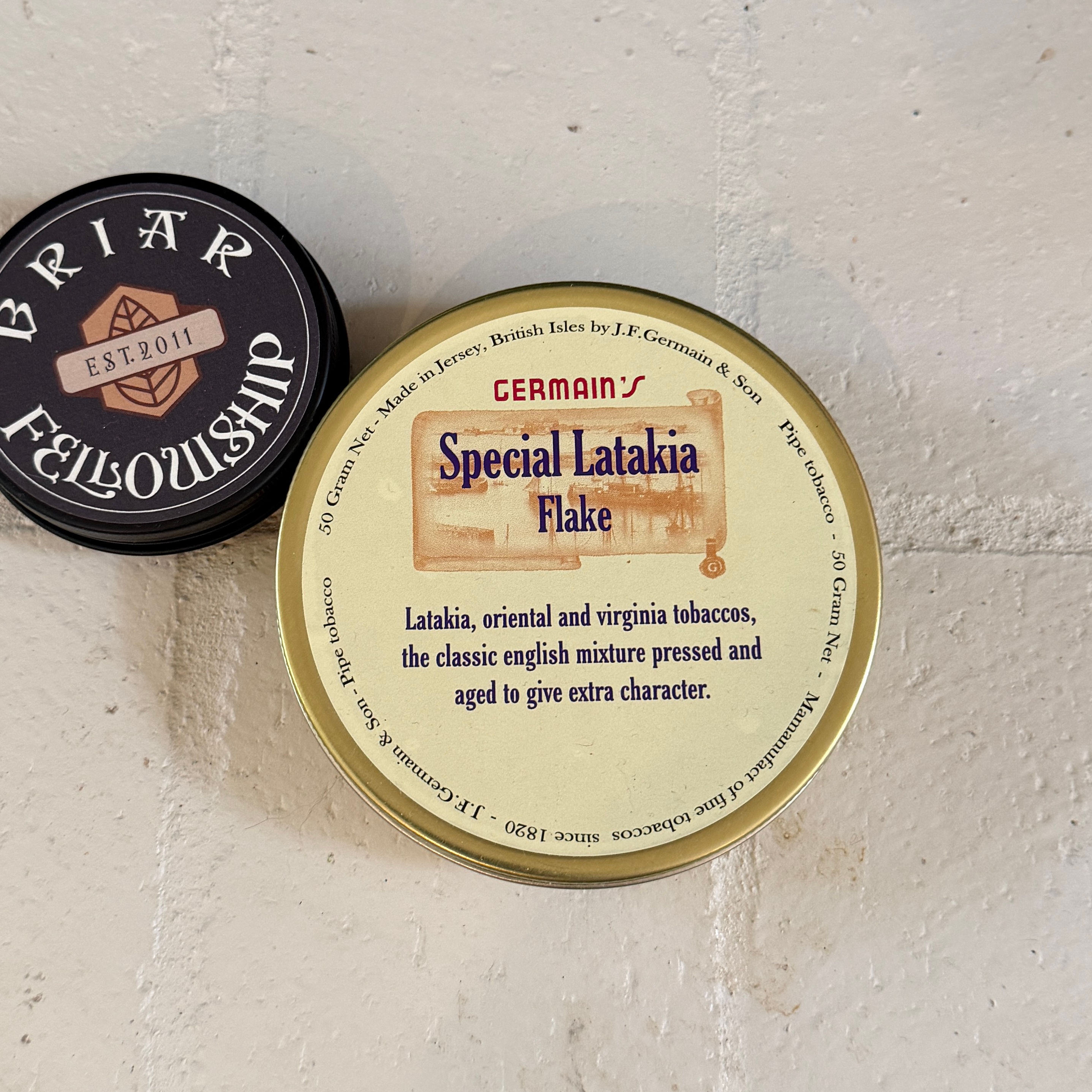JF Germains Special Latakia Flake consignment tins 2023