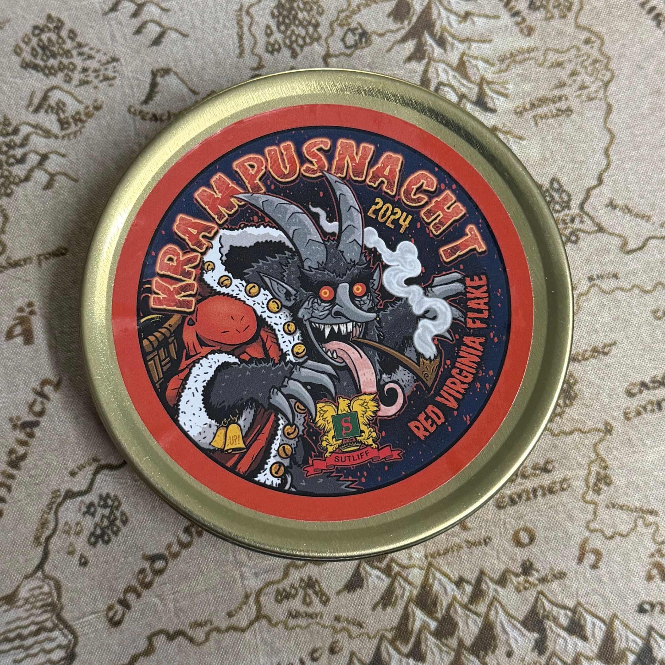Sutliff Krampusnacht christmas tin 2024 consignment tin