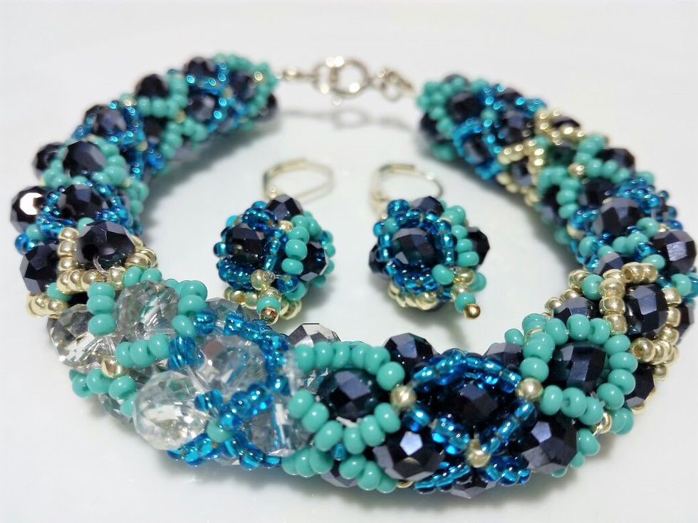Tubular Turquesa + aretes $45.000
