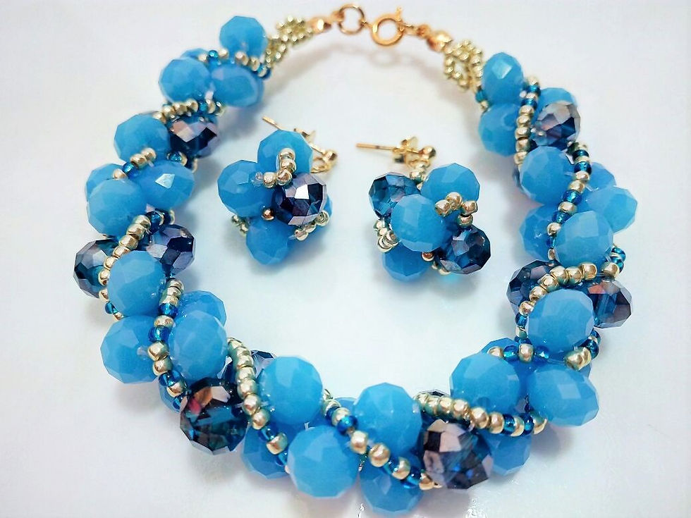 Azul cielo grande + Aretes $40.000