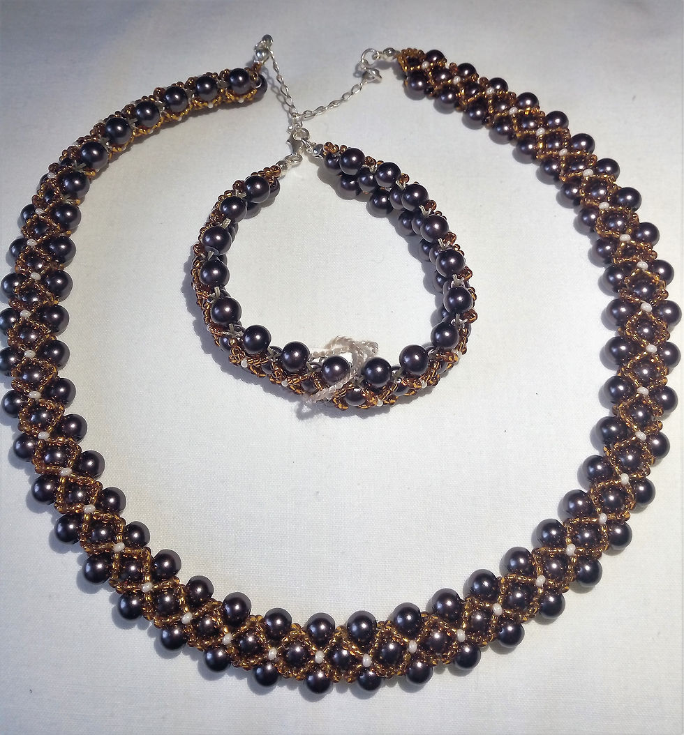 Conjunto de perla café $65.000