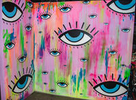 artist MirafromMiami's mural for Miami Art Week , Art Plug Powerhouse 2022,