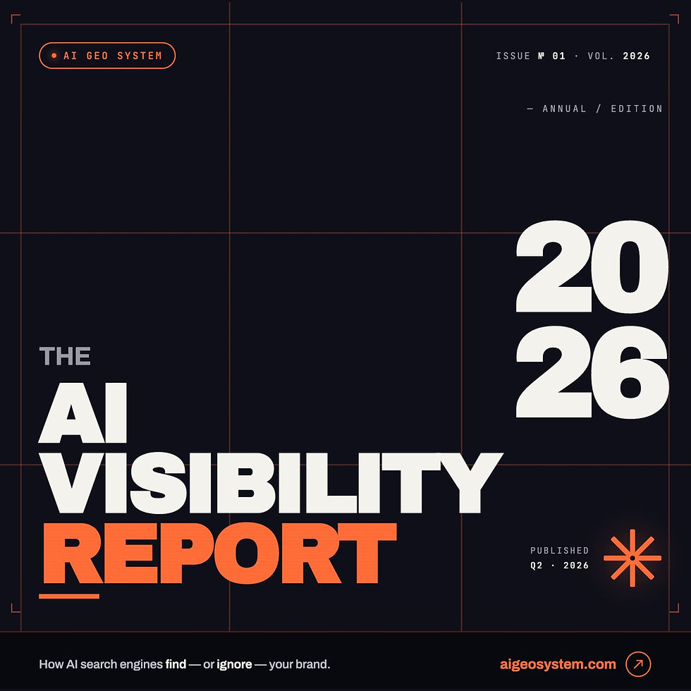 AI Visibility Gap 2026 Report — free GEO guide for DTC brands by AI GEO SYSTEM