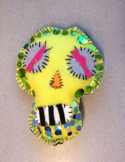 sugar skull soft sculpture