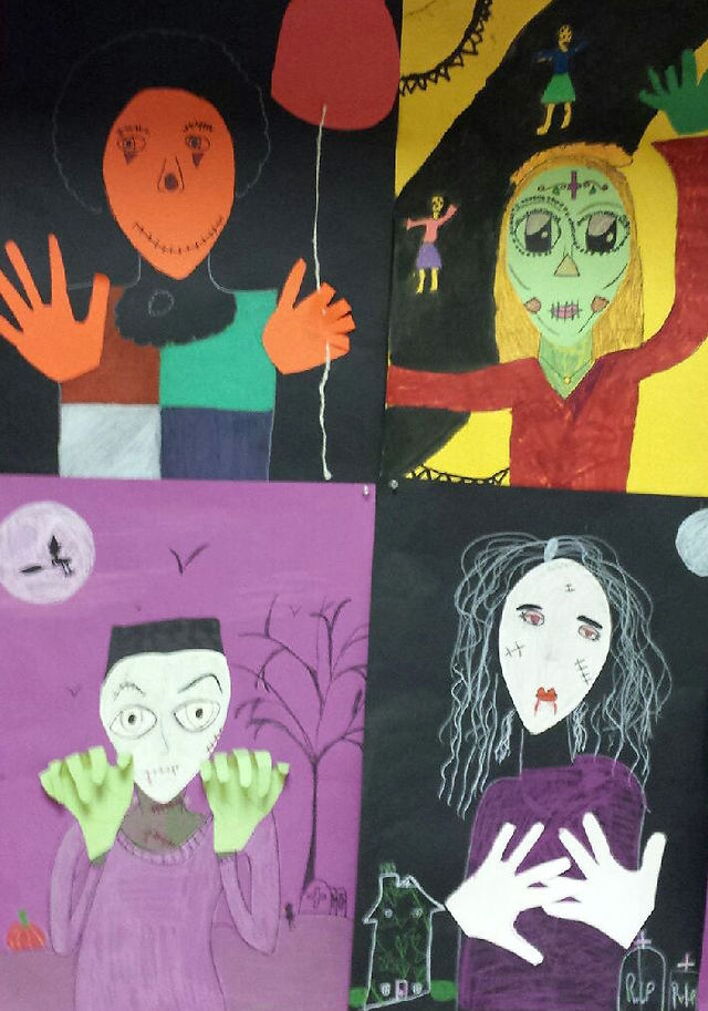 6th grade Creepy Portraits