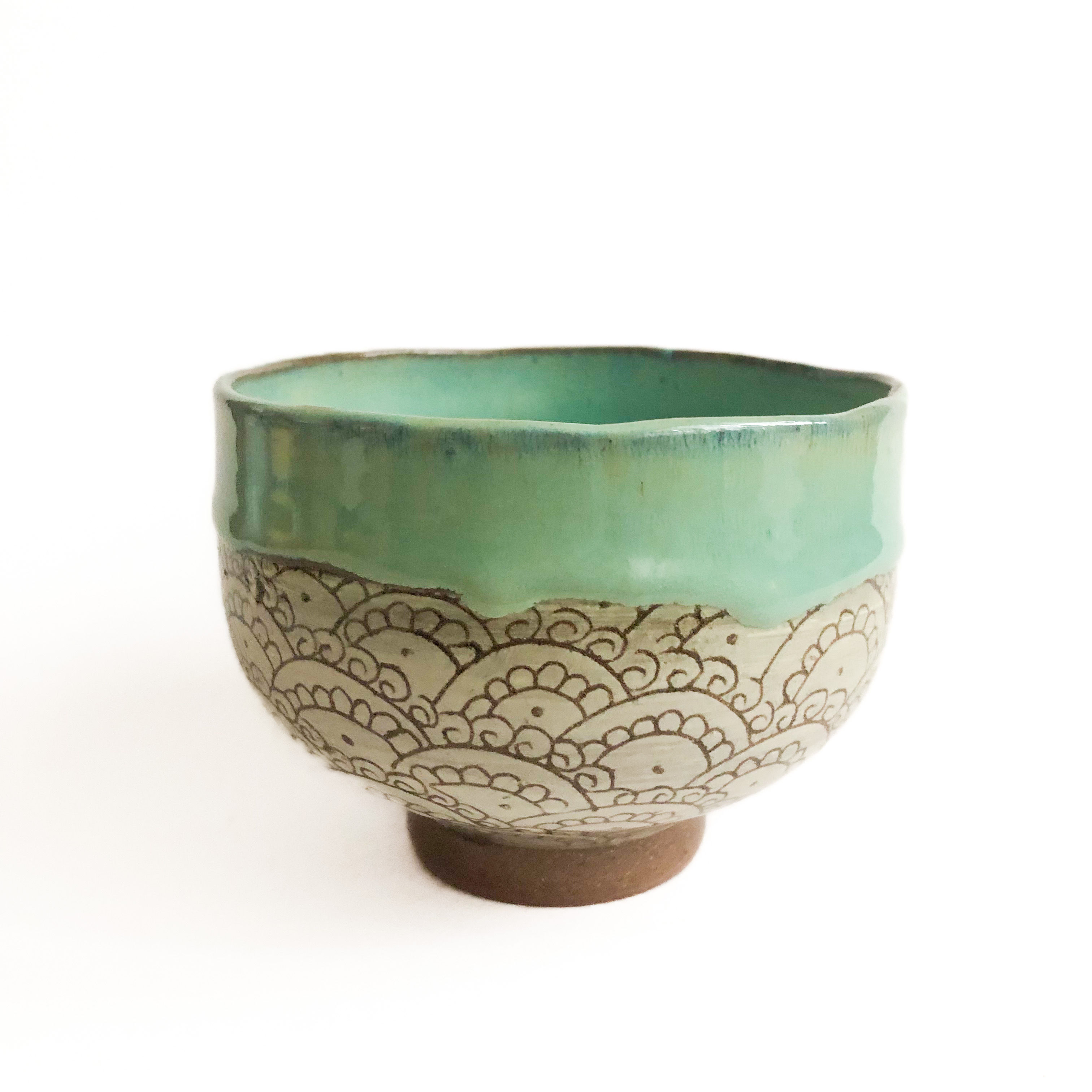 Chawan fleurs (bol à matcha)