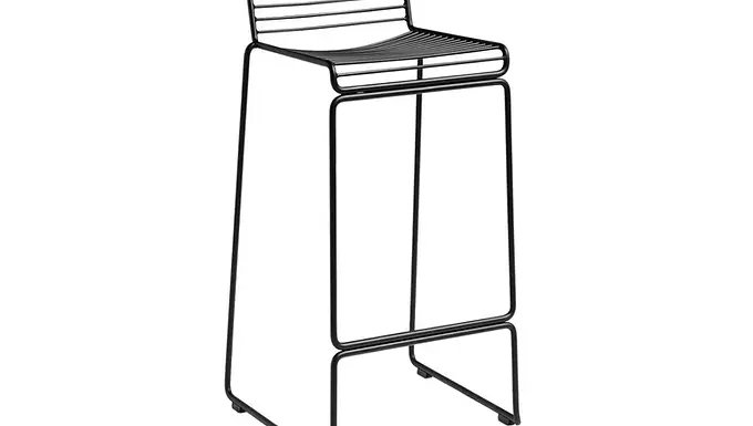 Vysoká černá barová stolička HAY Hee Bar Stool z lakované oceli