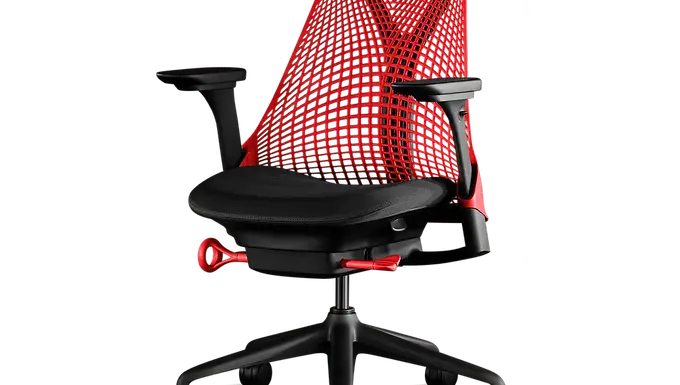HermanMiller SAYL Gaming Red s černým sedákem a červeným opěrákem