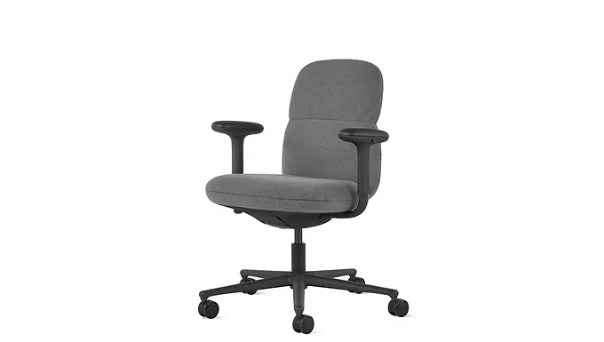 Šedá čalouněná pracovní židle HermanMiller ASARI M s područkami