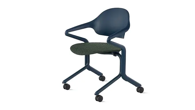 HermanMiller FULD Nesting Chair Nightfall se zeleným polstrovaným sedákem
