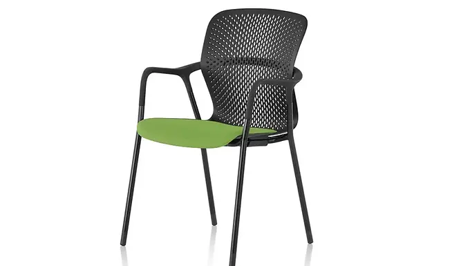 HermanMiller KEYN 4-Legs v grafitové barvě se zeleným sedákem
