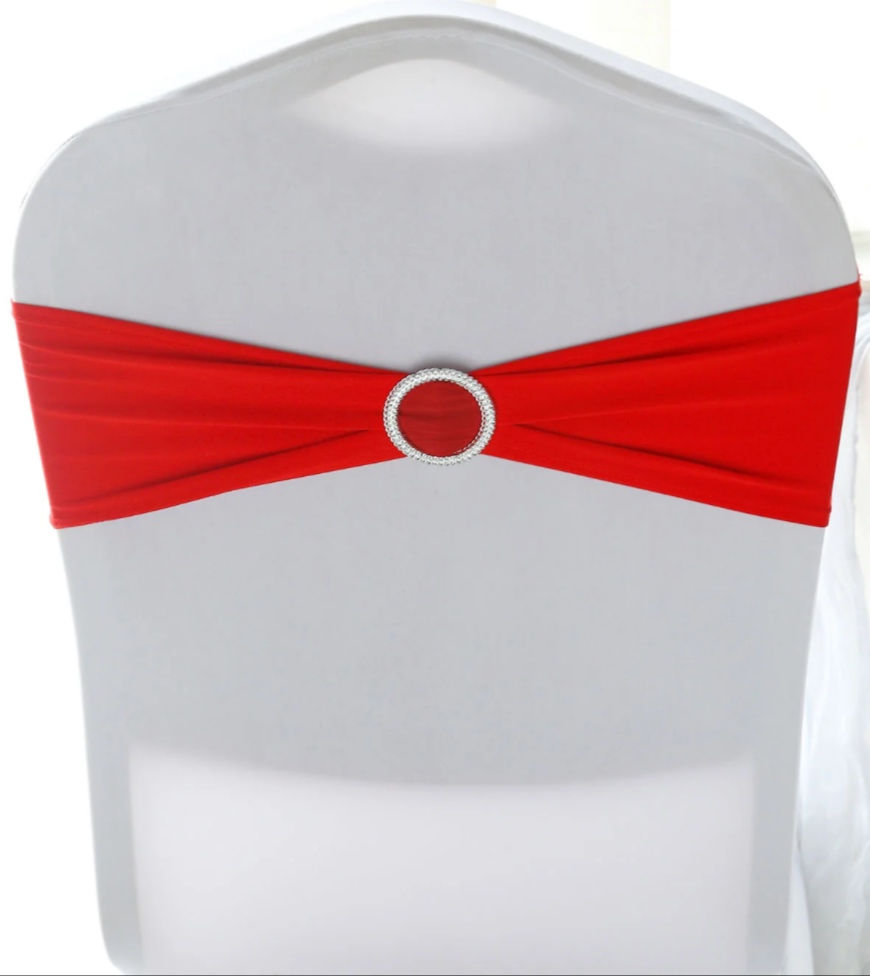 Miniature : Ceinture de chaise en spandex 6 pouces Rouge