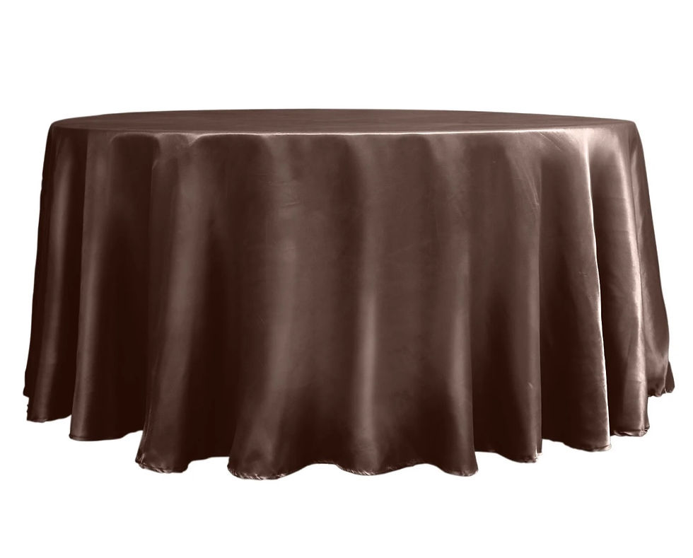 Miniature : Nappe ronde en satin chocolat