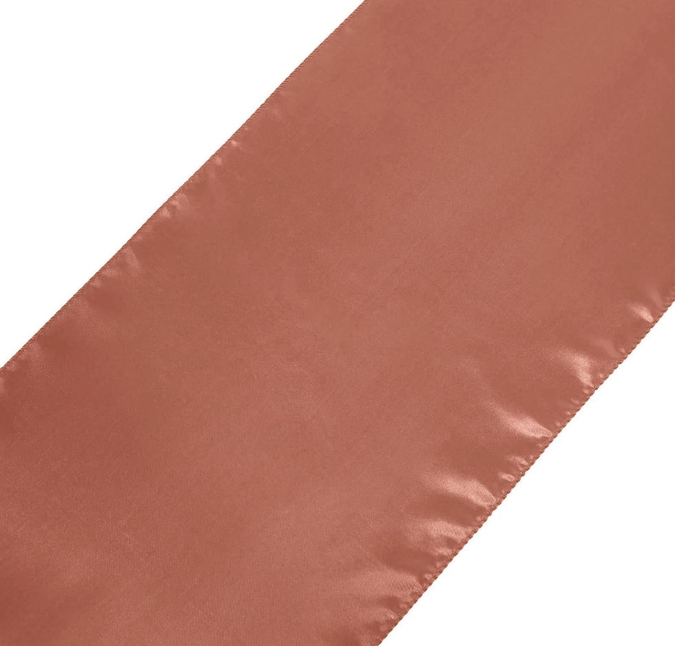 Miniature : Chemin de table en satin terracotta