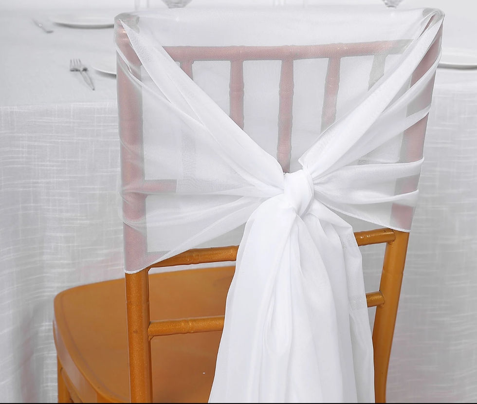 Miniature : Boucle de chaise en chiffon blanc