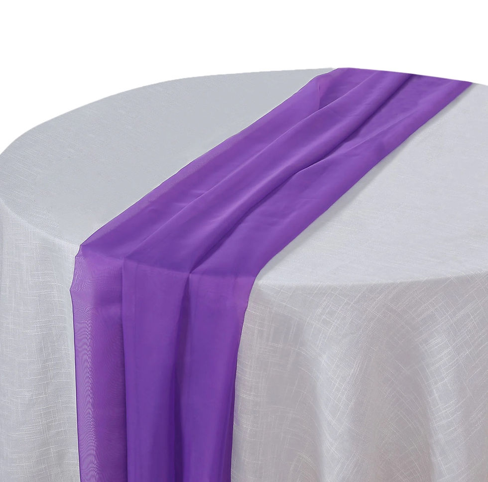 Miniature : Chemin de table en chiffon mauve