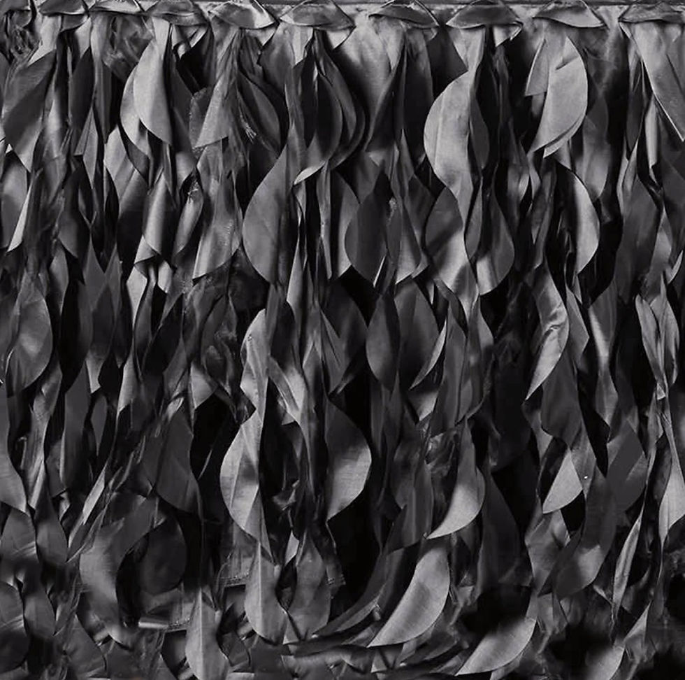 Miniature : Jupe de table en taffeta frisé gris charcoal