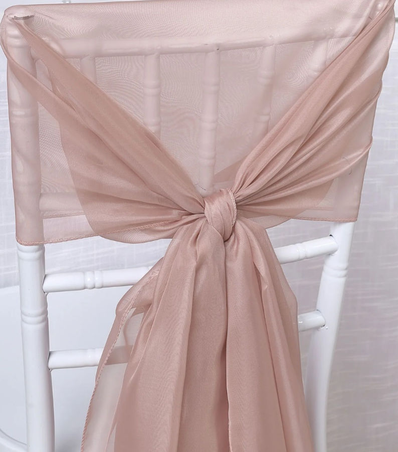 Miniature : Boucle de chaise en chiffon Rose dusty