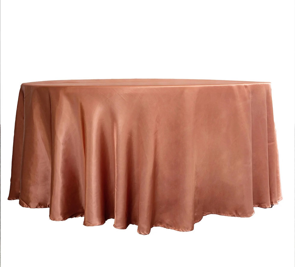 Miniature : Nappe ronde en satin terracotta