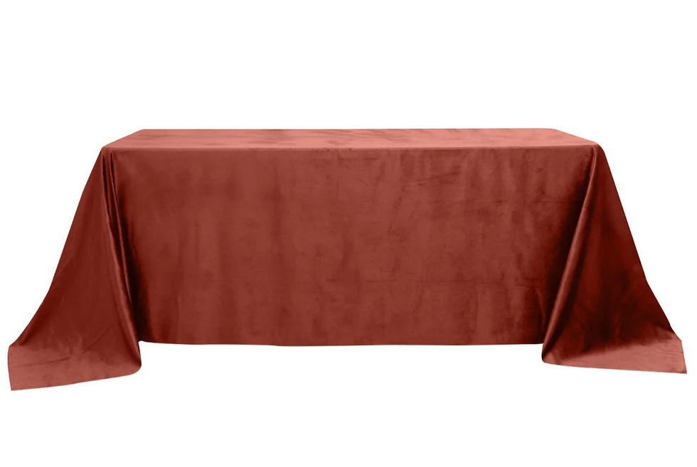 Miniature : Nappe de velour rectangulaire terracotta