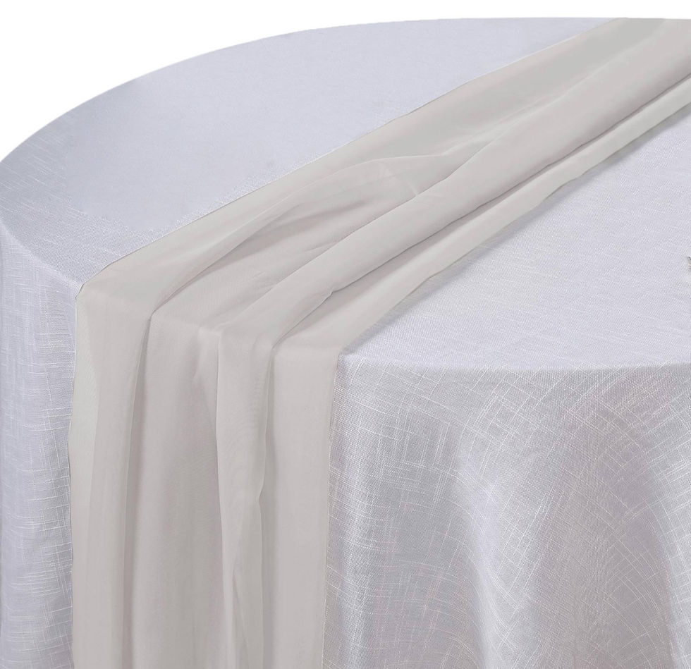 Miniature : Chemin de table en chiffon beige