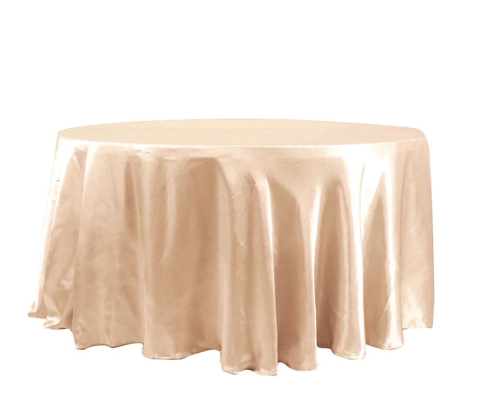 Miniature : Nappe ronde en satin nude
