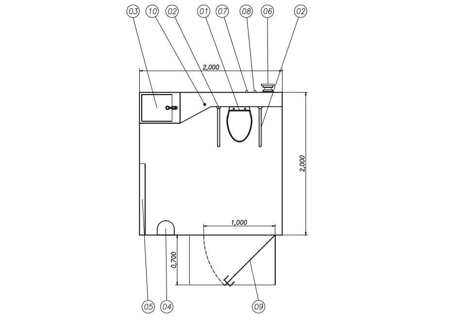 container-toiletTechnische fiche Toiletwagen invalide