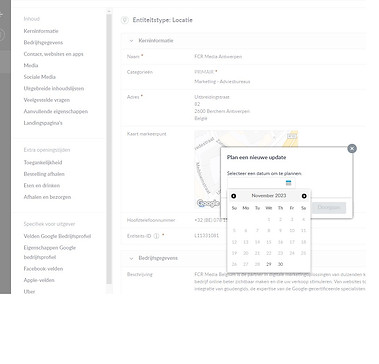 geplande update popup venster